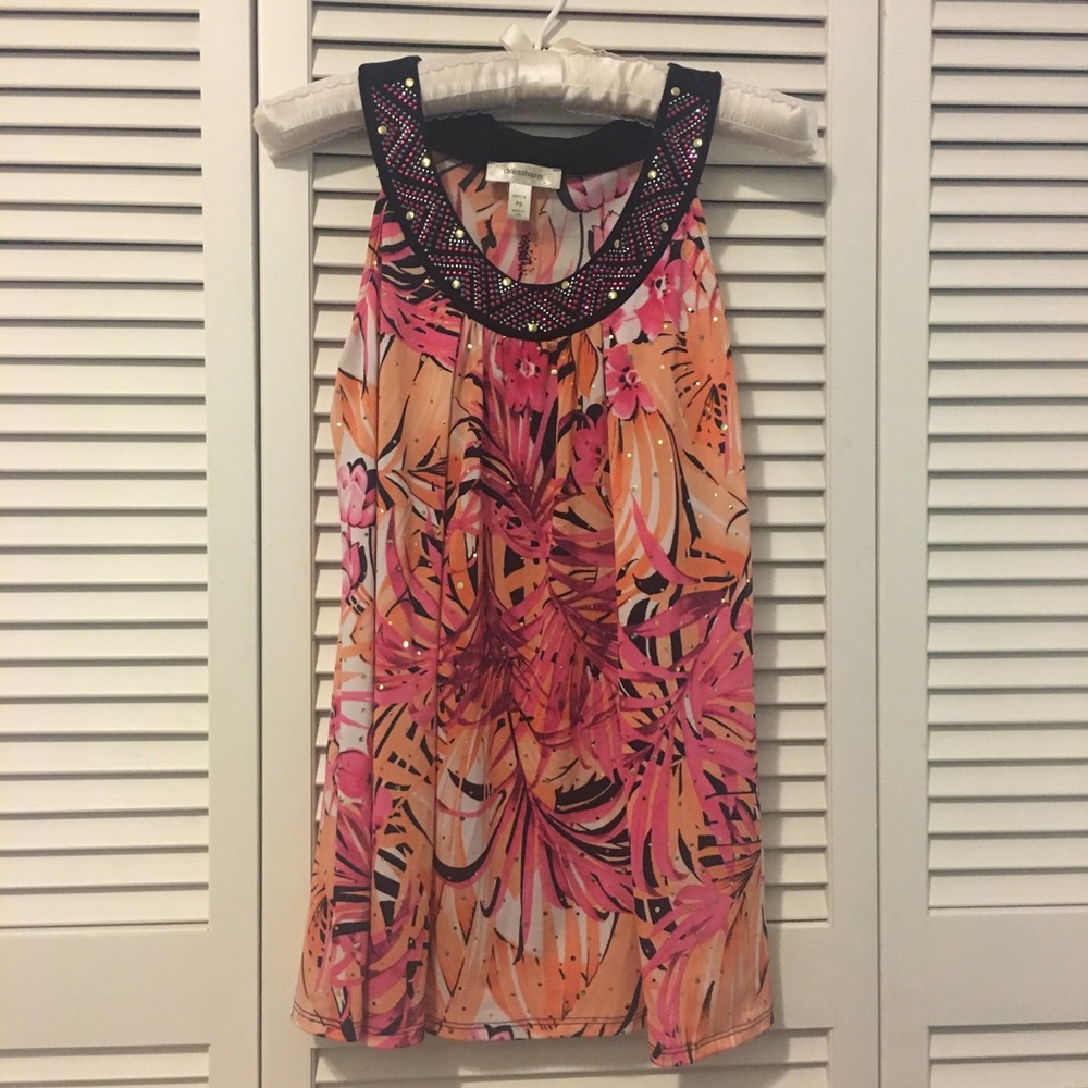 Tropical print tank top